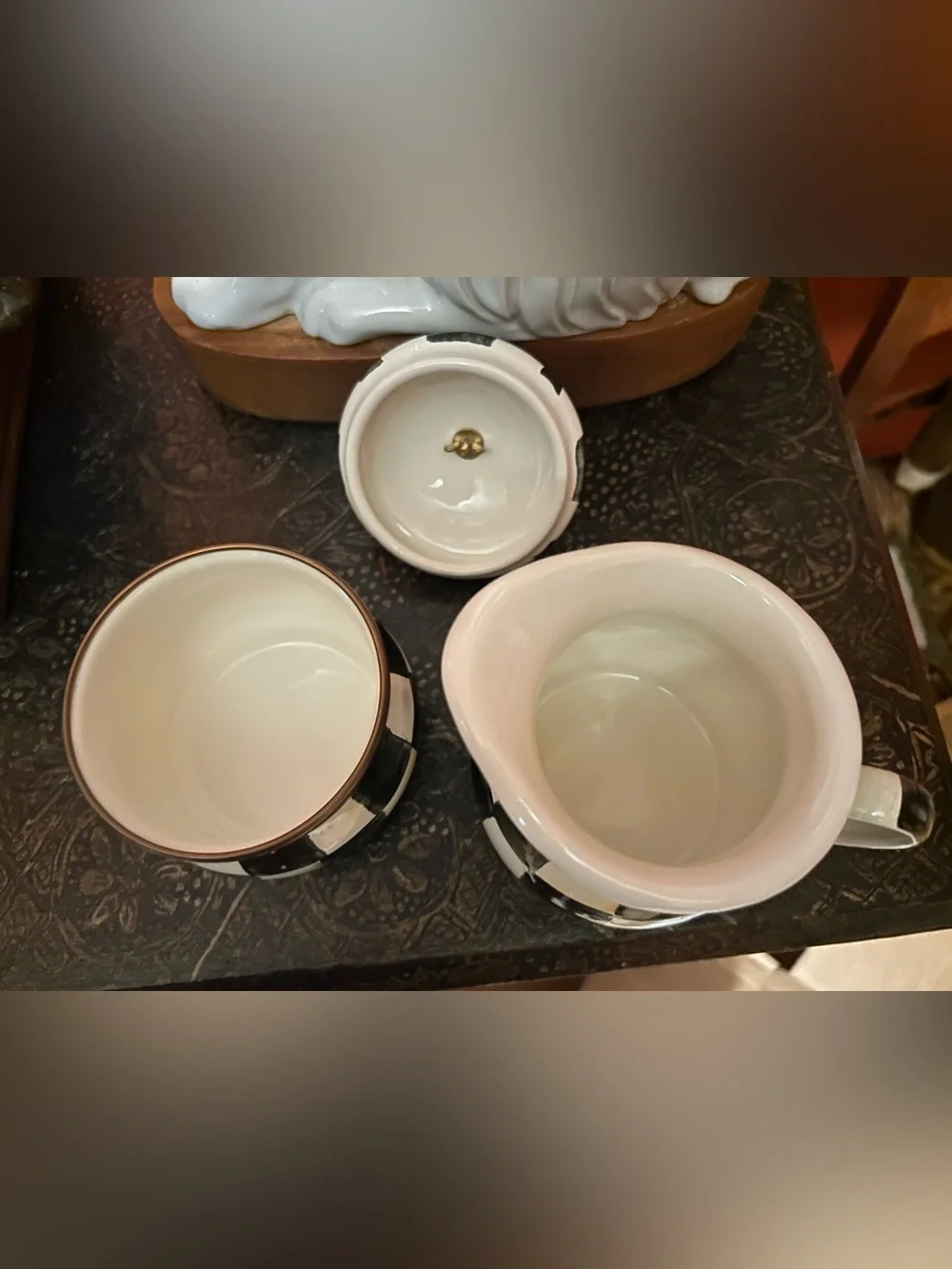MacKenzie-Childs Courtly Creamer & Sugar Bowl Set